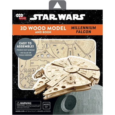 Star Wars - Millennium Falcon Book & 3D Model Kit (Wood) - Insights Editions - IncrediBuilds Series - (2022)