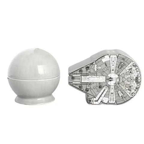Star Wars - Millennium Falcon & Death Star Salt & Pepper Shaker Set (Ceramic) - Bioworld