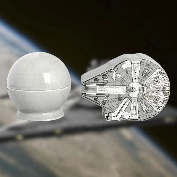 Star Wars - Millennium Falcon & Death Star Salt & Pepper Shaker Set (Ceramic) - Bioworld