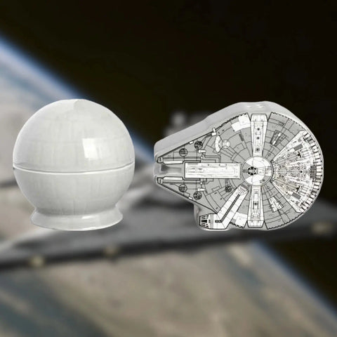 Star Wars - Millennium Falcon & Death Star Salt & Pepper Shaker Set (Ceramic) - Bioworld