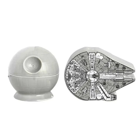 Star Wars - Millennium Falcon & Death Star Salt & Pepper Shaker Set (Ceramic) - Bioworld
