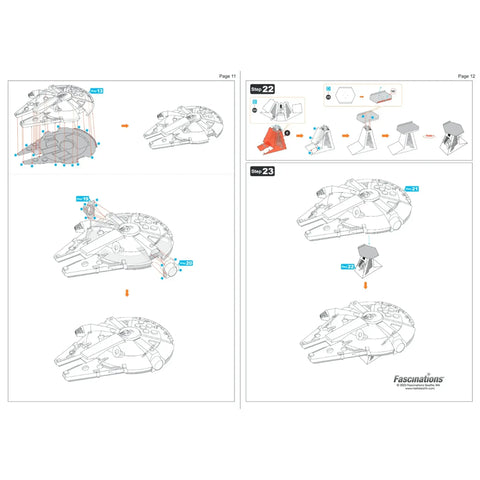 Star Wars - Millennium Falcon Spaceship 3D Figure Model Kit (Steel, Moderate Difficulty) - Fascinations - Metal Earth Premium Series - (2023)
