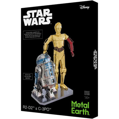 Star Wars - R2-D2 & C-3PO Figure Model Kit Gift Set (Steel, Expert Difficulty) - Fascinations - Metal Earth Series