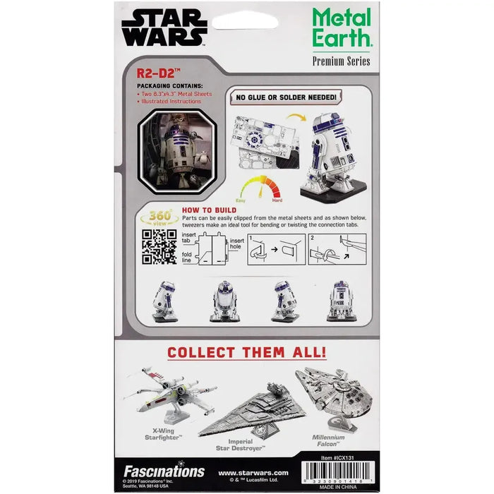 Star Wars - R2-D2 Figure Model Kit (Steel, Moderate Difficulty) - Fascinations - Metal Earth Premium Series