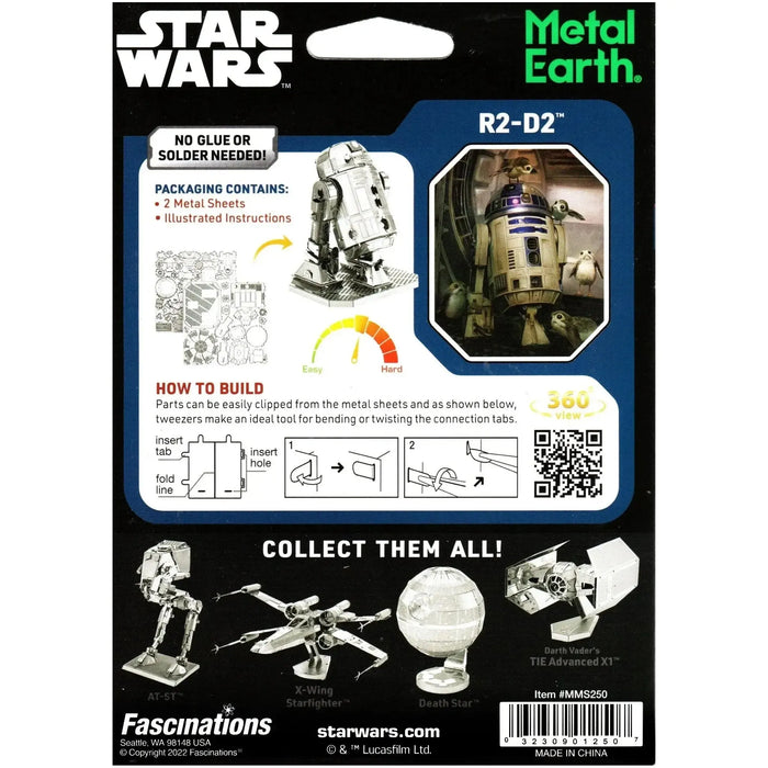 Star Wars - R2-D2 Metal Model Kit (2 Sheets) - Metal Earth