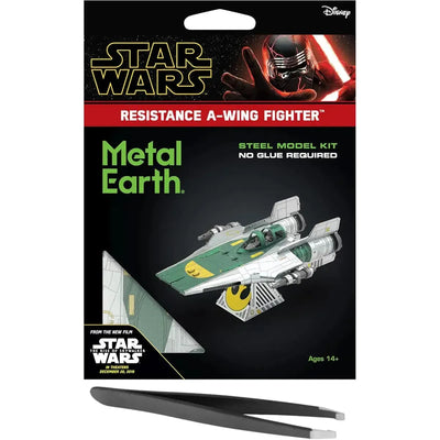 Star Wars - Resistance A-Wing Fighter Figure Model Kit (Steel, Challenging Difficulty) - Fascinations - Metal Earth Series