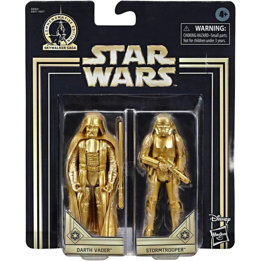 Star Wars [Skywalker Saga] - Gold Darth Vader & Stormtrooper Action Figure Set (3.75") - Hasbro - Commemorative Edition Series