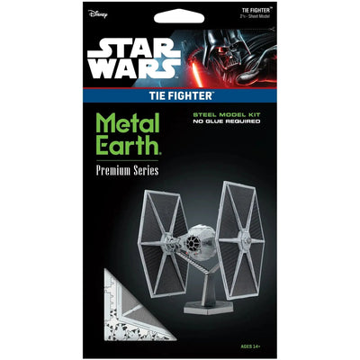 Star Wars - TIE Fighter Spacecraft 3D Figure Model Kit (Steel, Hard Difficulty) - Fascinations - Metal Earth Premium Series - (2023)