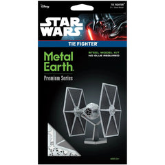Star Wars - TIE Fighter Spacecraft 3D Figure Model Kit (Steel, Hard Difficulty) - Fascinations - Metal Earth Premium Series - (2023)