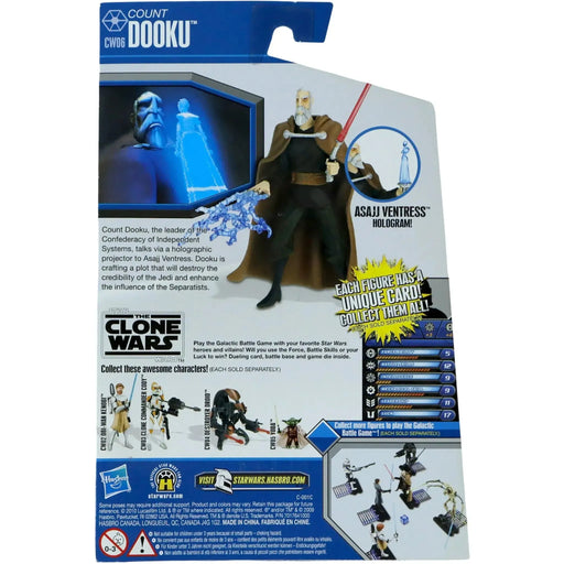Star Wars: The Clone Wars - Count Dooku (Darth Tyranus) Action Figure with Asajj Ventress Hologram - Hasbro - Shadow of the Dark Side Series (CW06) - (2010)