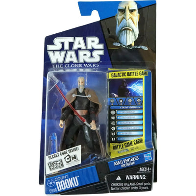 Star Wars: The Clone Wars - Count Dooku (Darth Tyranus) Action Figure with Asajj Ventress Hologram - Hasbro - Shadow of the Dark Side Series (CW06) - (2010)