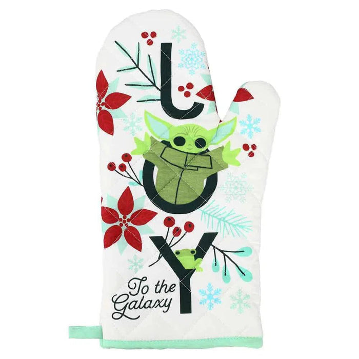 Star Wars: The Mandalorian - Grogu "Joy To the Galaxy" Christmas Kitchen Gift Set - Bioworld - Apron, Oven Mitt & Towel