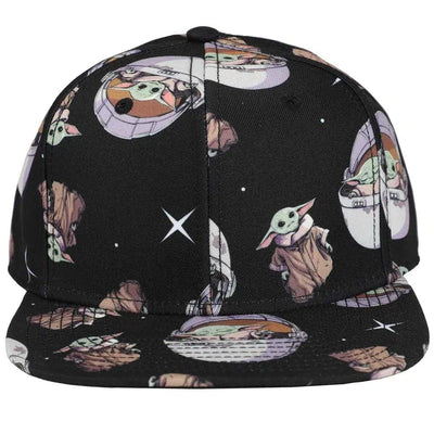 Star Wars: The Mandalorian - Grogu Snapback Hat (All Over Print, Flat Bill) - Bioworld