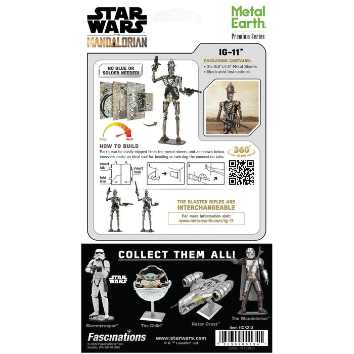 Star Wars: The Mandalorian - IG-11 Droid 3D Figure Model Kit (Steel, Hard Difficulty) - Fascinations - Metal Earth Premium Series - (2020)