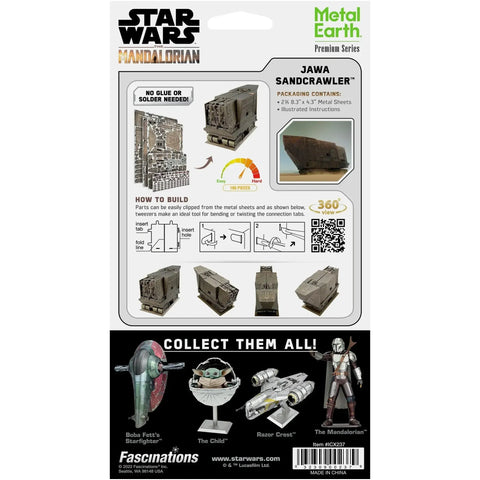 Star Wars: The Mandalorian - Jawa Sandcrawler Vehicle 3D Figure Model Kit (Steel, Hard Difficulty) - Fascinations - Metal Earth Premium Series - (2022)