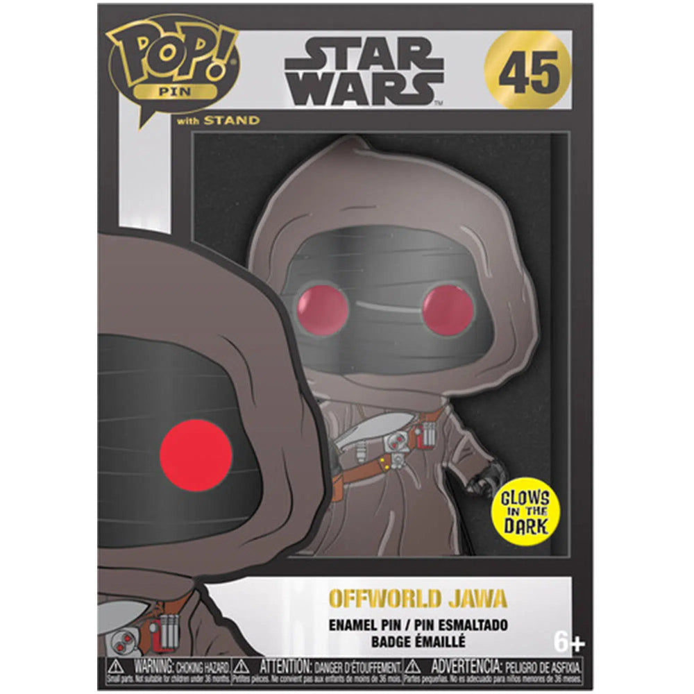 Star Wars: The Mandalorian - Offworld Jawa Pin Badge with Stand (Glows in the Dark, Enamel) - Funko - POP! Pin Series (45)