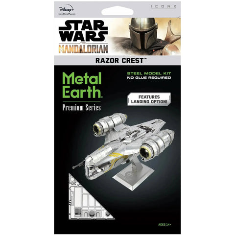 Star Wars: The Mandalorian - Razor Crest Spacecraft 3D Figure Model Kit (Steel, Moderate Difficulty) - Fascinations - Metal Earth Premium Series - (2022)