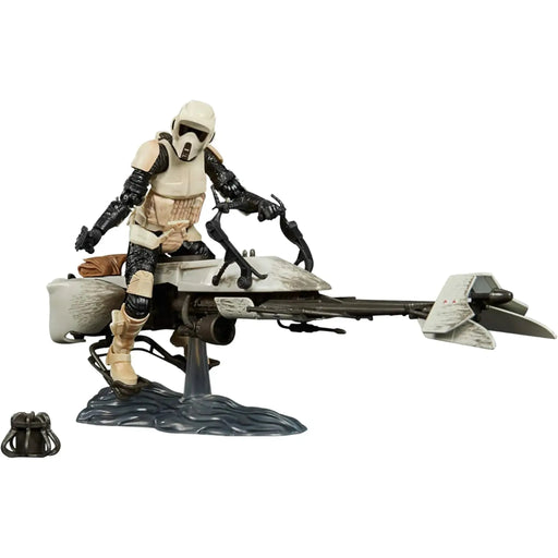 Star Wars: The Mandalorian - Speeder Bike Scout Trooper with The Child (Grogu) Deluxe Figure Set (6") - Hasbro - The Black Series - (2020)