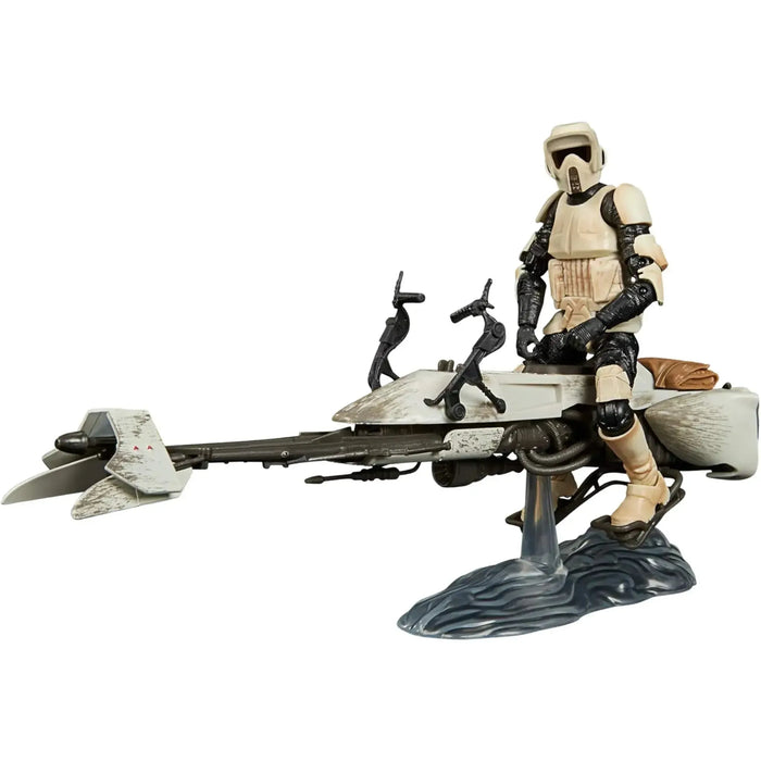 Star Wars: The Mandalorian - Speeder Bike Scout Trooper with The Child (Grogu) Deluxe Figure Set (6") - Hasbro - The Black Series - (2020)