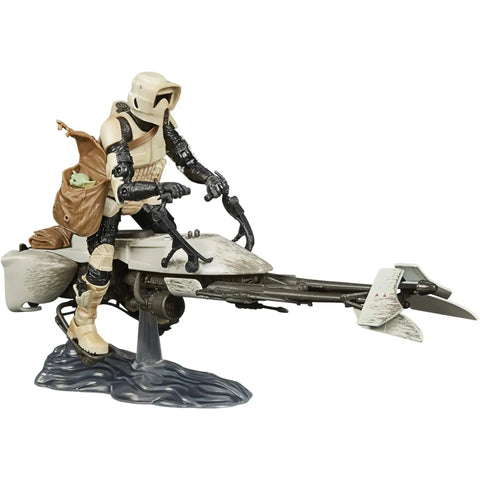 Star Wars: The Mandalorian - Speeder Bike Scout Trooper with The Child (Grogu) Deluxe Figure Set (6