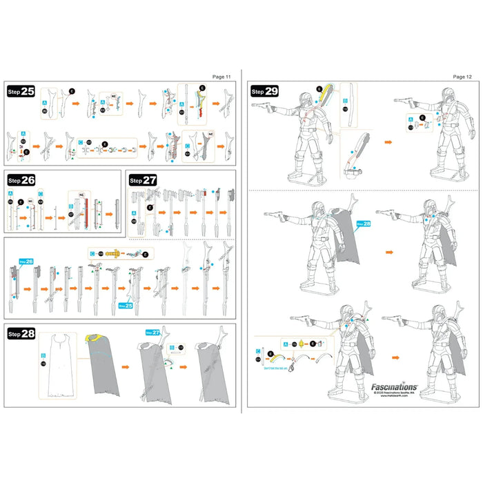 Star Wars: The Mandalorian - The Mandalorian 3D Figure Model Kit (Steel, Hard Difficulty) - Fascinations - Metal Earth Premium Series - (2020)