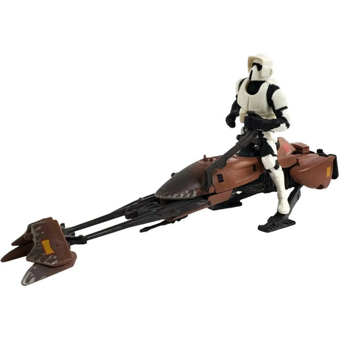 Star Wars [The Power of the Force] - Imperial Speeder Bike with Biker Scout Stormtrooper Action Figure & Vehicle Set (6