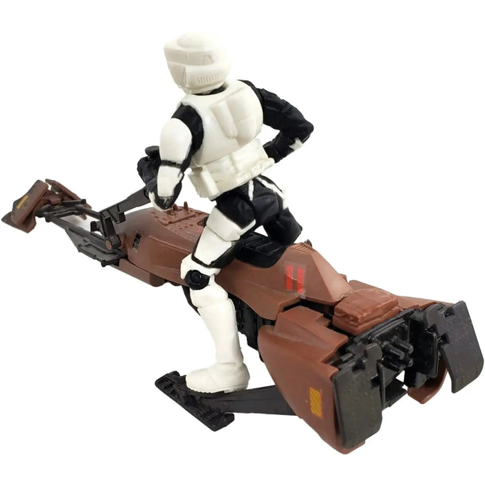Star Wars [The Power of the Force] - Imperial Speeder Bike with Biker Scout Stormtrooper Action Figure & Vehicle Set (6") - Kenner - (1995)