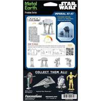 Star Wars - Unpainted Imperial AT-AT Figure Model Kit (Steel, Moderate Difficulty) - Fascinations - Metal Earth Series