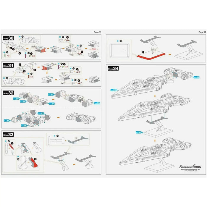 Star Wars - Unpainted Imperial Light Cruiser Ship Figure Model Kit (Steel, Challenging Difficulty) - Fascinations - Metal Earth Premium Series
