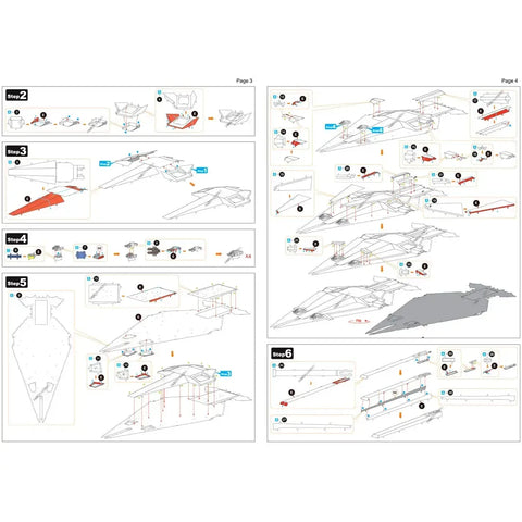 Star Wars - Unpainted Imperial Light Cruiser Ship Figure Model Kit (Steel, Challenging Difficulty) - Fascinations - Metal Earth Premium Series