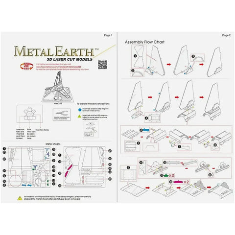 Star Wars - Unpainted Imperial Shuttle Figure Model Kit (Steel, Moderate Difficulty) - Fascinations - Metal Earth Series - Image 6