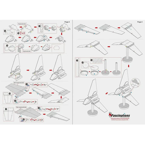 Star Wars - Unpainted Imperial Shuttle Figure Model Kit (Steel, Moderate Difficulty) - Fascinations - Metal Earth Series - Image 7