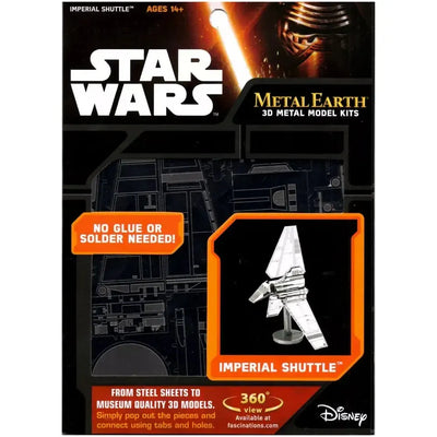 Star Wars - Unpainted Imperial Shuttle Figure Model Kit (Steel, Moderate Difficulty) - Fascinations - Metal Earth Series