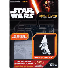 Star Wars - Unpainted Imperial Shuttle Figure Model Kit (Steel, Moderate Difficulty) - Fascinations - Metal Earth Series