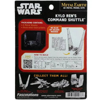 Star Wars - Unpainted Kylo Ren's Command Shuttle Figure Model Kit (Steel, Challenging Difficulty) - Fascinations - Metal Earth Series