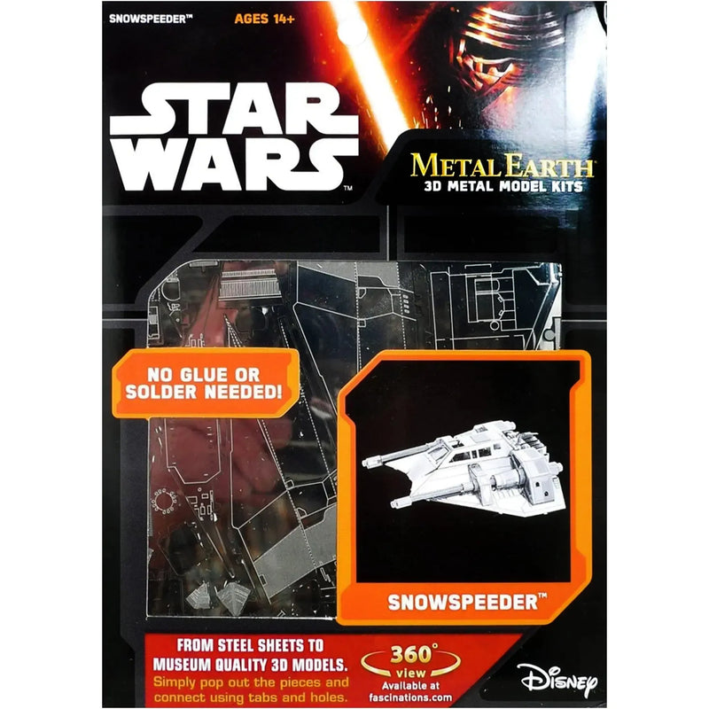Star Wars - Unpainted Snowspeeder Figure Model Kit (Steel, Moderate Difficulty) - Fascinations - Metal Earth Series