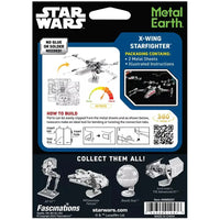 Star Wars - Unpainted X-Wing Starfighter Figure Model Kit (Steel, Challenging Difficulty) - Fascinations - Metal Earth Series