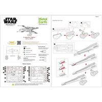 Star Wars - Unpainted X-Wing Starfighter Figure Model Kit (Steel, Challenging Difficulty) - Fascinations - Metal Earth Series