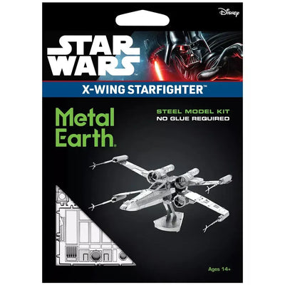 Star Wars - Unpainted X-Wing Starfighter Figure Model Kit (Steel, Challenging Difficulty) - Fascinations - Metal Earth Series