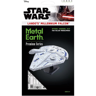 Star Wars - Lando's Millennium Falcon Spacecraft 3D Figure Model Kit (Steel, Hard Difficulty) - Fascinations - Metal Earth Premium Series - (2019)