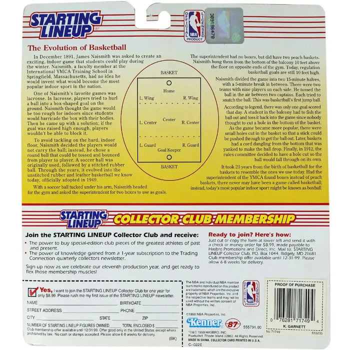 Starting Lineup [NBA: Minnesota Timberwolves] - Kevin Garnett Figure - Mattel - 1998 Edition Series