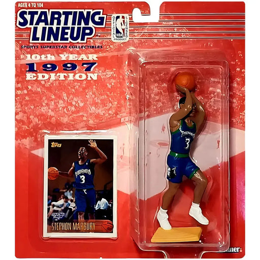 Starting Lineup [NBA: Minnesota Timberwolves] - Stephon Marbury Basketball Figure (5") - Kenner - 10th Year 1997 Edition Series