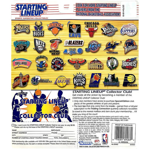 Starting Lineup [NBA: Philadelphia 76ers] - Allen Iverson Basketball Figure (5") - Kenner - 10th Year 1997 Edition Series