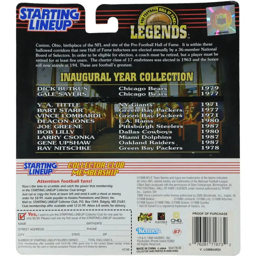 Starting Lineup [NFL: Green Bay Packers] - Vince Lombardi Figure - Kenner - Pro Football Hall of Fame Legends Series