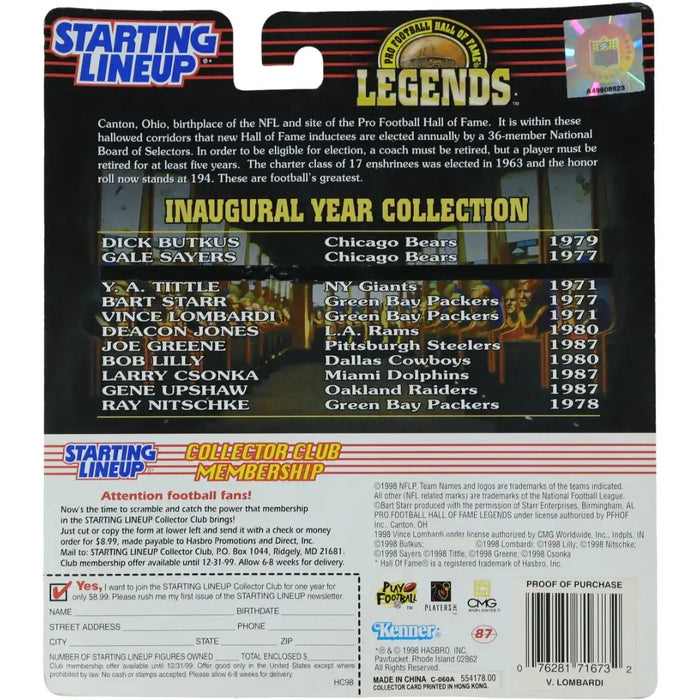 Starting Lineup [NFL: Green Bay Packers] - Vince Lombardi Figure - Kenner - Pro Football Hall of Fame Legends Series