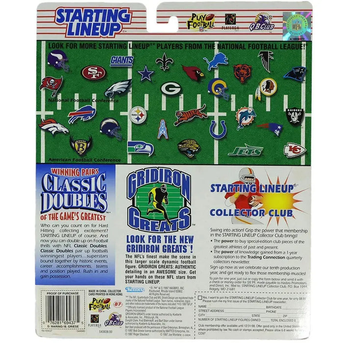 Starting Lineup [NFL: Miami Dolphins] - Dan Marino & Bob Griese Football Figure Set - Kenner - 1998 Classic Doubles Series