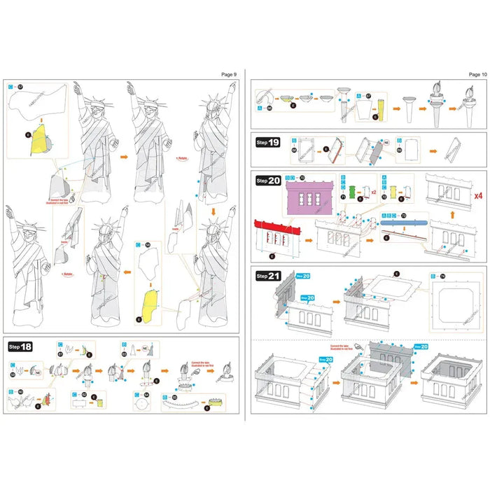 Statue of Liberty Figure Model Kit (Steel, Challenging Difficulty) - Fascinations - Metal Earth Premium Series