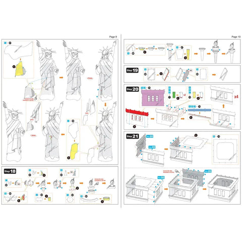 Statue of Liberty Figure Model Kit (Steel, Challenging Difficulty) - Fascinations - Metal Earth Premium Series