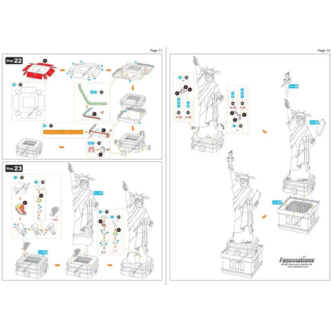 Statue of Liberty Figure Model Kit (Steel, Challenging Difficulty) - Fascinations - Metal Earth Premium Series
