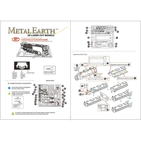 Steam Locomotive Figure Model Kit (Steel, Moderate Difficulty) - Fascinations - Metal Earth Series